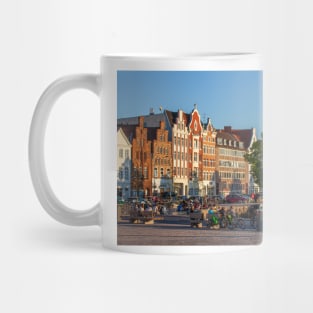 Historic houses on the Untertrave in the evening light, Luebeck, Schleswig-Holstein, Germany, Europe Mug